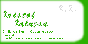 kristof kaluzsa business card